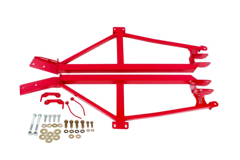 BMR Suspension — BMR 93-02 F-Body Non-Convertible Bolt-On 4-Point Subframe Connectors - Red