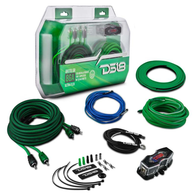 DS18 — DS18 8-GA Amplifier Install Kit Advance- Green