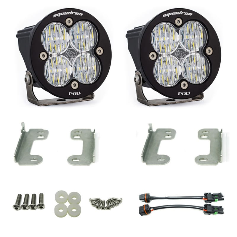 Baja Designs — Baja Designs 07-09 Wrangler JK w/OE Bumper Squadron R Pro Fog Pocket Kit - Clear