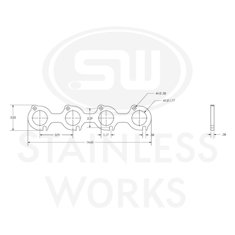 Stainless Works — Stainless Works Small Block Ford 4.6L 2V Round Port Header 304SS Exhaust Flanges 1-3/4in Primaries
Header Flange
sswhf462v175