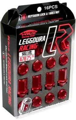 Project Kics — Project Kics 12X1.25 Red Leggdura Racing Lug Nuts - 16 PCS