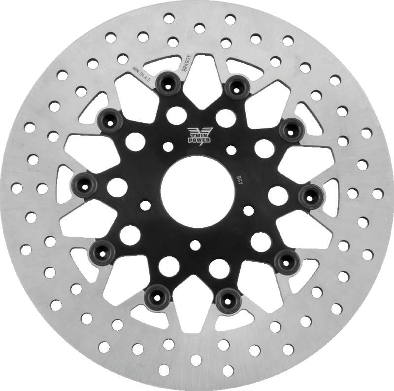 TwinPower — Twin Power 84-17 Big Twin Exc 11.8 and Lug Mount 84-13 XL Front 11.5in Floating Rotor Mesh Black