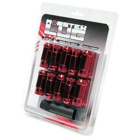 Wheel Mate — Wheel Mate Monster Open End Lug Nut Set of 20 - Red 14x1.50