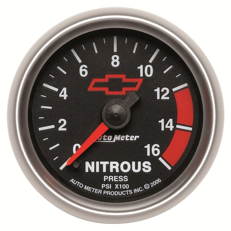 AutoMeter — Autometer GM Bowtie Black 2-1/16in 0-1600 PSI Nitrous Pressure - Digital Stepper Motor
2-1/16" NITROUS, 0-1