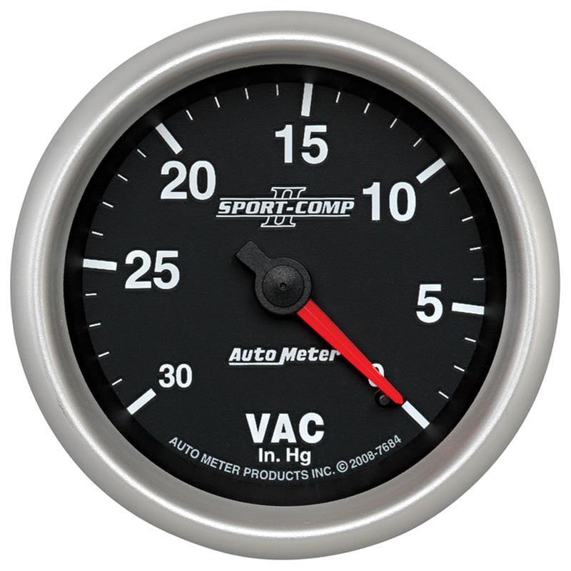 AutoMeter — GAUGE, VACUUM, 2 5/8", 30INHG, MECHANICAL, SPORT-COMP II