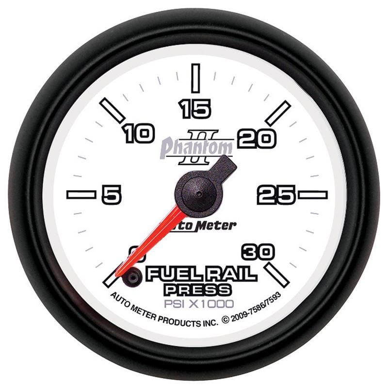 AutoMeter — GAUGE, RAIL PRESSURE (RAM 6.7L), 2 1/16" , 30KPSI, DIGITAL STPR MTR, PHANTOM II