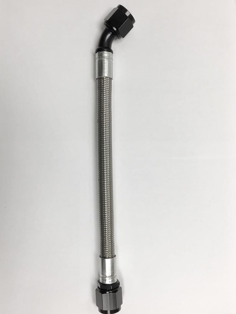 Fragola — Fragola -10AN PTFE Hose Assembly Straight x 45 Degree 12in