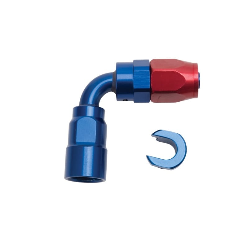 Russell — Russell Performance 5/16in SAE Quick Disc Female to -6 Hose Red/Blue 90 Degree Hose End
Hose End