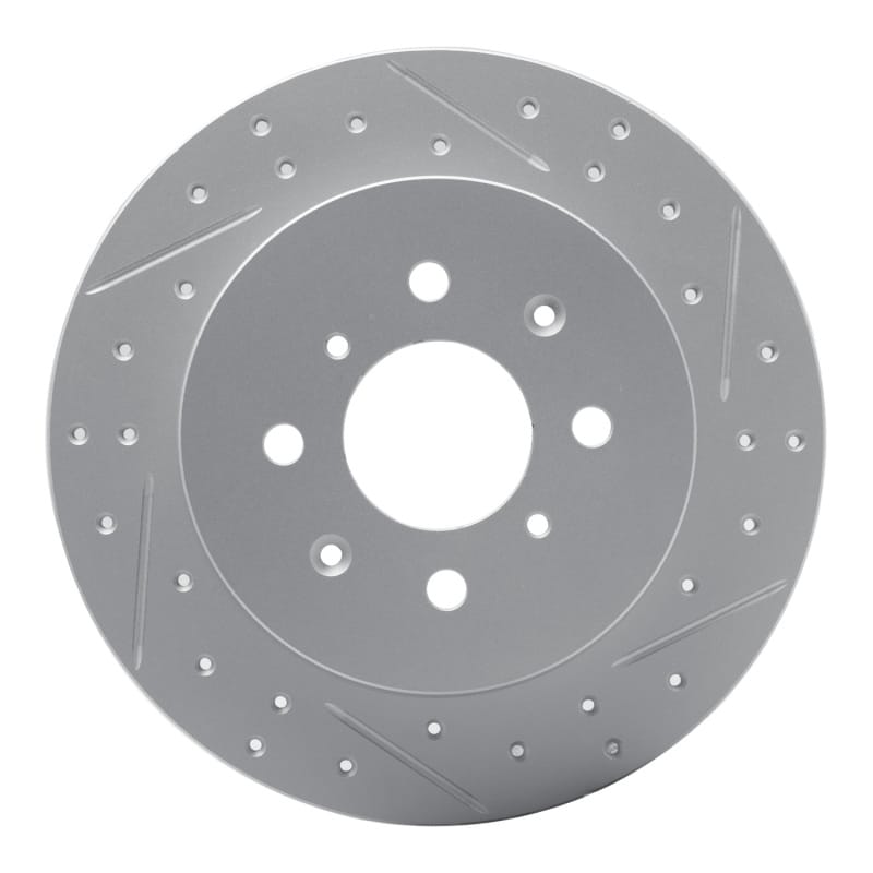 R1 Concepts — R1 01-05 Acura El Rear Right Drilled & Slotted Geo-Carbon Rotor