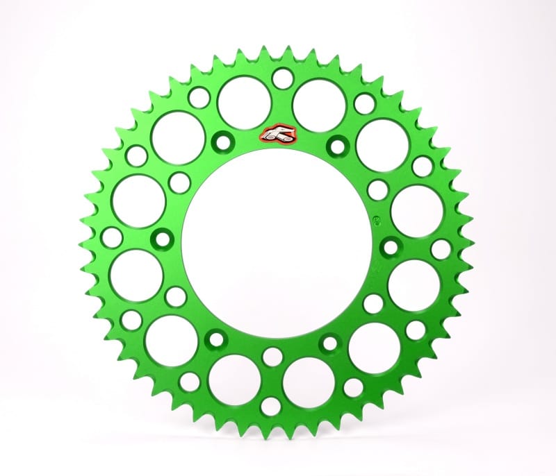 Renthal — Renthal 92-05 Kawasaki KX 250 2-Stroke/ KLX650/R Rear Grooved Sprocket - Green 520-49P Teeth
