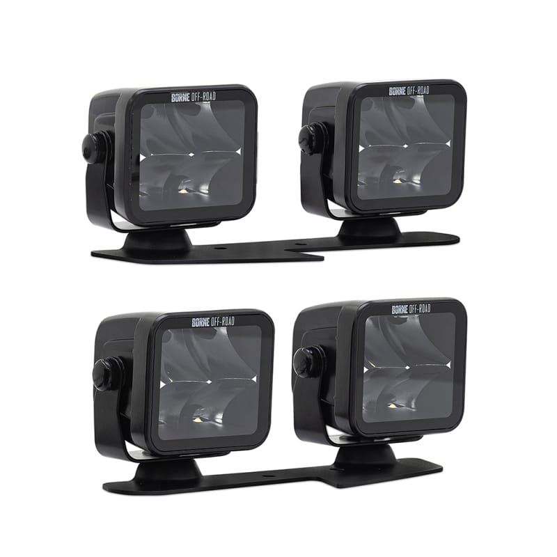 Borne Off-Road — Borne Off-Road 21+ Bronco Light Pods 4pc Ditch 3x3 Spot