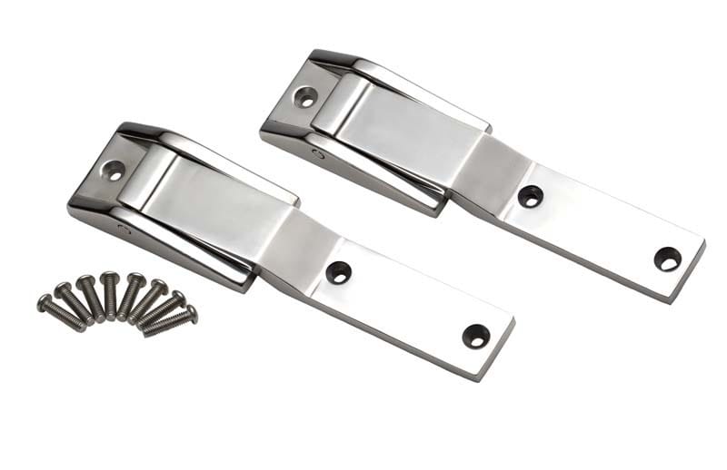 Kentrol — Kentrol 97-04 Jeep Wrangler TJ Tailgate Hinge Pair - Polished Silver