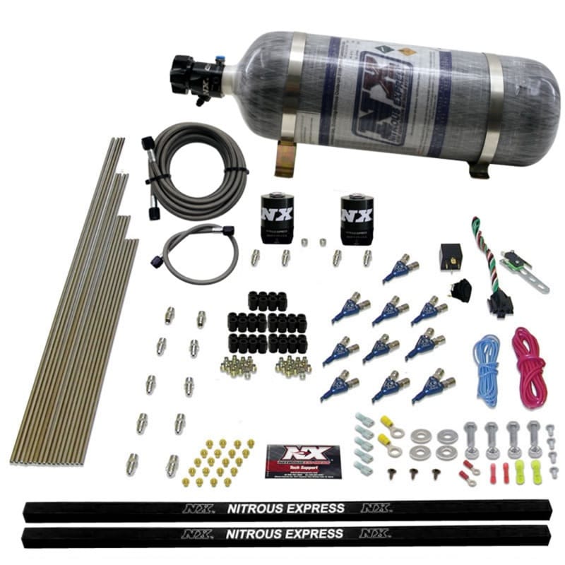 Nitrous Express — Nitrous Express 10 Cyl Piranha Nozzle Direct Port Nitrous Kit (250-500HP) w/Composite Bottle
Injection System Kit
N2OSys