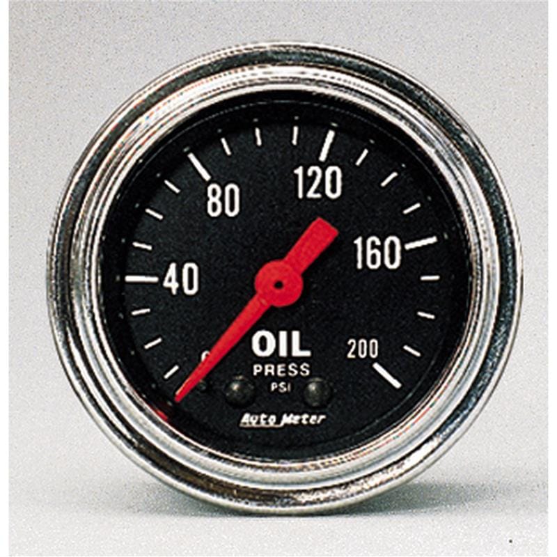 AutoMeter — GAUGE, OIL PRESSURE, 2 1/16", 200PSI, MECHANICAL, TRADITIONAL CHROME