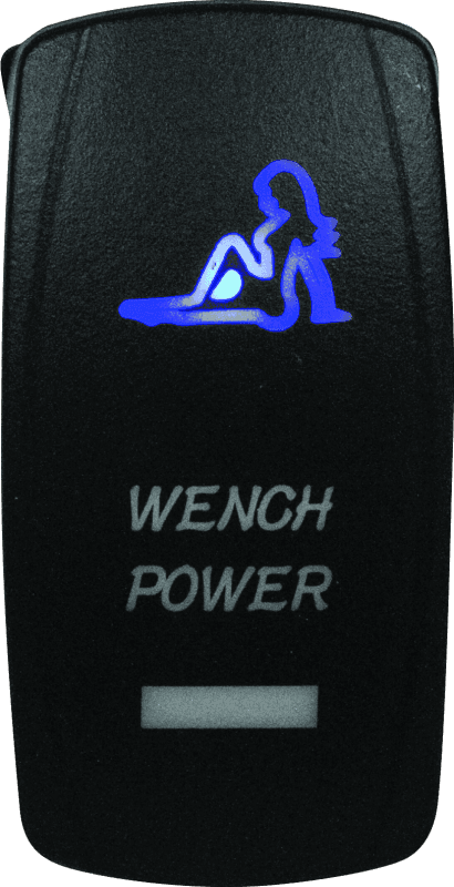 DragonFire Racing — Dual LED Switch, Laser-Etched, Wench Power, Blue