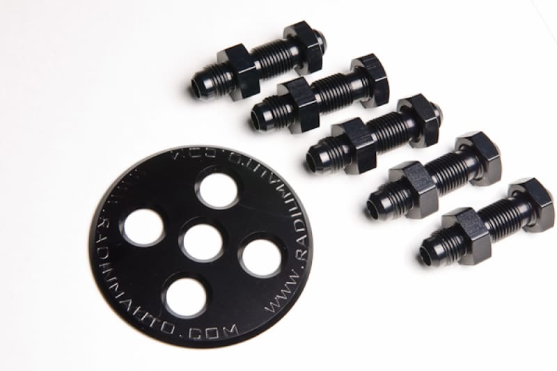 Radium Engineering — Radium Engineering Fuel Surge Tank 6AN Bulkhead Plate w/ Fittings and Nuts