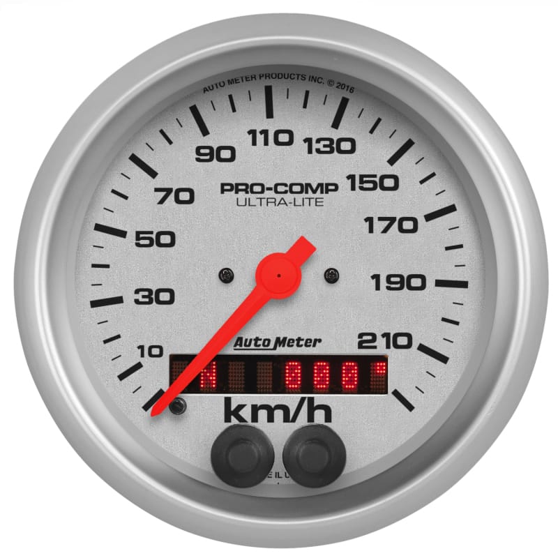 AutoMeter — Autometer Ultra-Lite 3-3/8in. 0-225KM/H (GPS) Speedometer Gauge
3-3/8" SPEEDO, 225 k