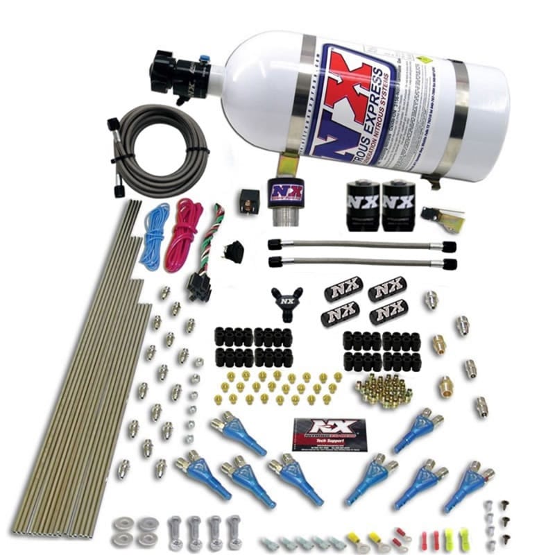 Nitrous Express — Nitrous Express Pro-Shk/Gas (200-600HP) 2 Fuel 1 Supershark Solenoid Nitrous Kit w/10lb Bottle
Injection System Kit
N2OSys