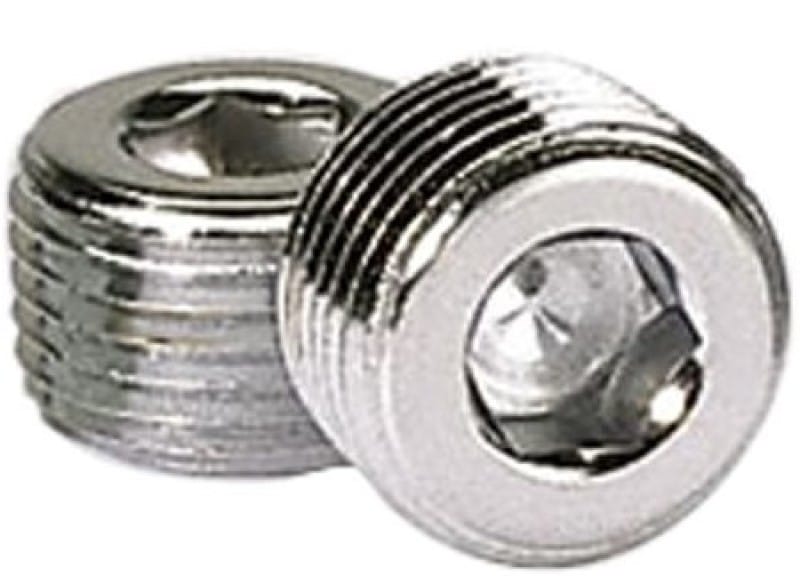 Moroso — Moroso Chrome Plated Pipe Plugs - 1/2in NPT Thread - 2 Pack