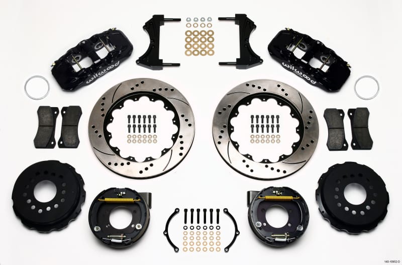 Wilwood — Wilwood AERO4 Rear P-Brake Kit 14.00in Drilled Ford 8.8 w/2.5in Offset-5 Lug
BRAKE KIT