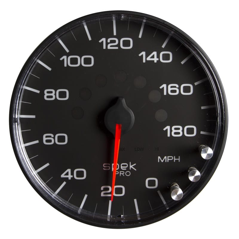AutoMeter — Autometer Spek-Pro Gauge Speedometer 5in 180 Mph Elec. Programmable Black/Black
GA 5" SPEEDO BFB SPK