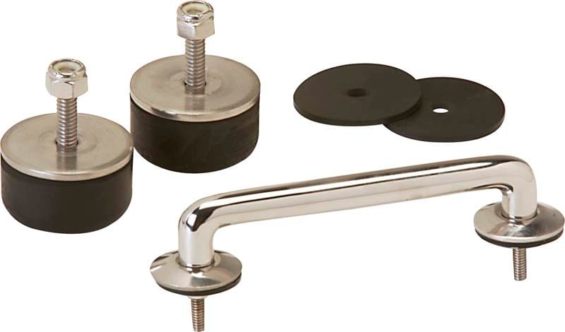 Kentrol — Kentrol 97-18 Jeep Wrangler TJ/JK Windshield Tie Down Kit - Polished Silver
