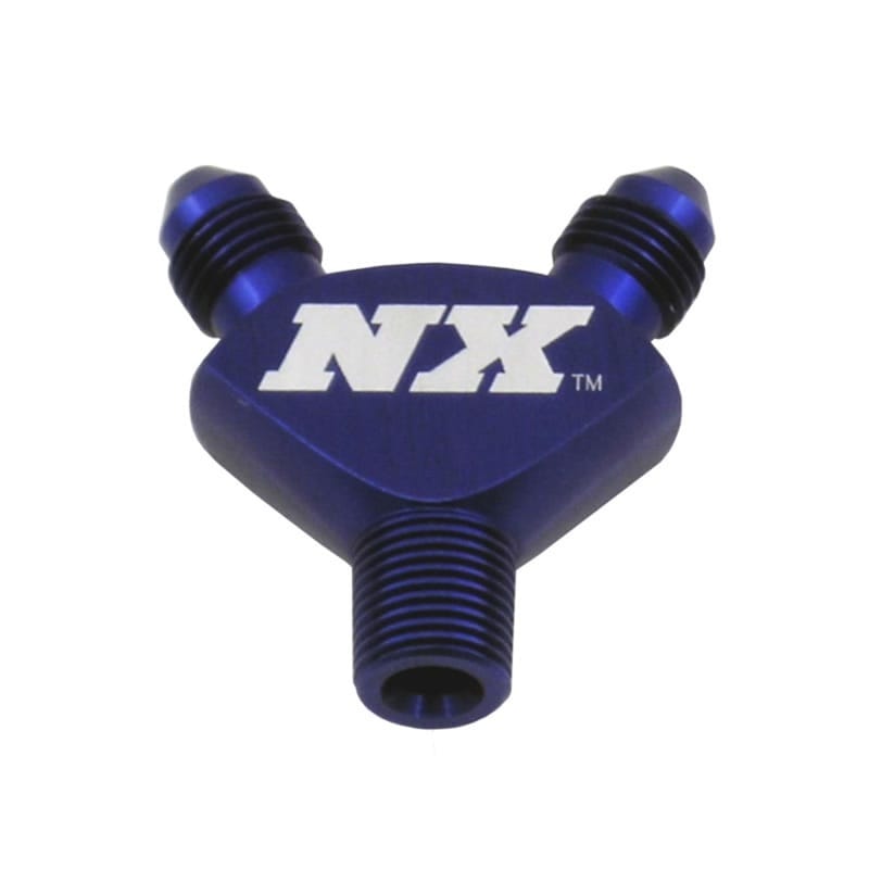 Nitrous Express — Nitrous Express 1/8NPT x 3AN x 3AN Billet Pure-Flo Y Fitting - Blue
Pure-Flo Y Fitting
AdptFitting