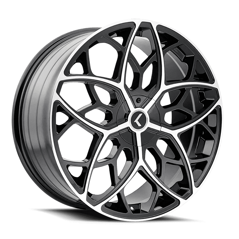 Kraze Wheels — Kraze KR184 Ricochet 22x8.5 / 5x115/120 BP / 38mm Offset / 74.1mm Hub Gloss Black Machined Wheel
KRAZE KR184