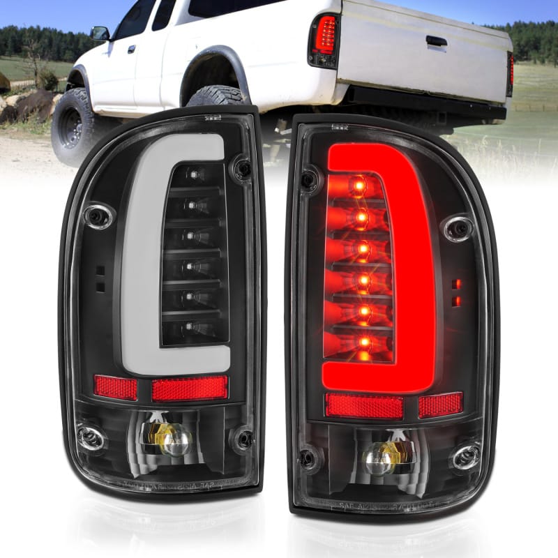 ANZO — ANZO 95-00 Toyota Tacoma LED Taillights Black Housing Clear Lens (Pair)