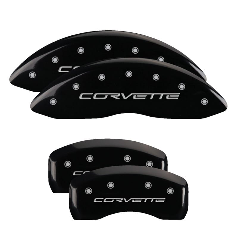 MGP — MGP 4 Caliper Covers Engraved Front & Rear C6/Corvette Black finish silver ch
Caliper Covers