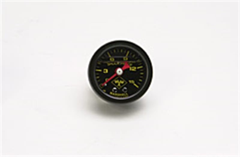Russell — Russell Performance 15 psi fuel pressure gauge black face and case (Liquid-filled)