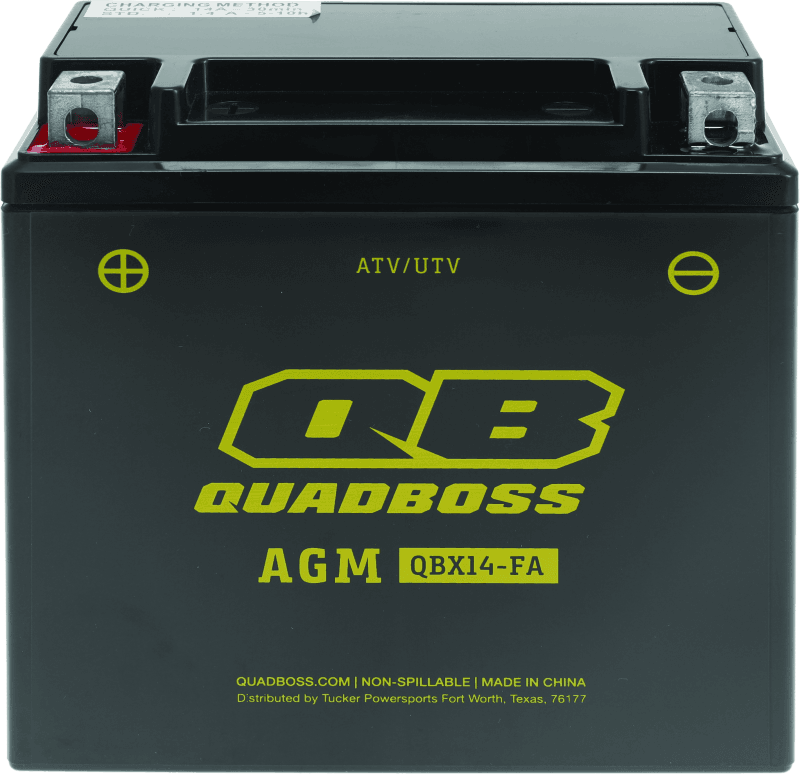 QuadBoss — Maintenance-Free AGM Battery, HTX14-FA-QB, 12Ah, 12V
