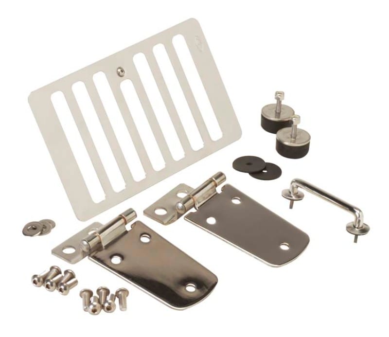 Kentrol — Kentrol 98-06 Jeep Wrangler TJ Hood Kit Without Hood Catch - Polished Silver