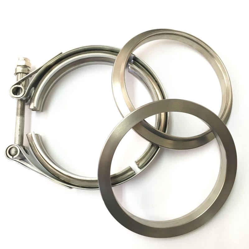 Ticon — Ticon Industries 4in Titanium V-Band Clamp Assembly (2 Flanges/1 Clamp)