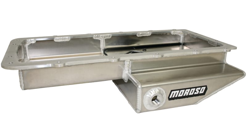 Moroso — Moroso Ford 5.0 Coyote/Cobra (w/Rear Sump) Road Race Baffled Wet Sump 9.5qt 4.5in Aluminum Oil Pan