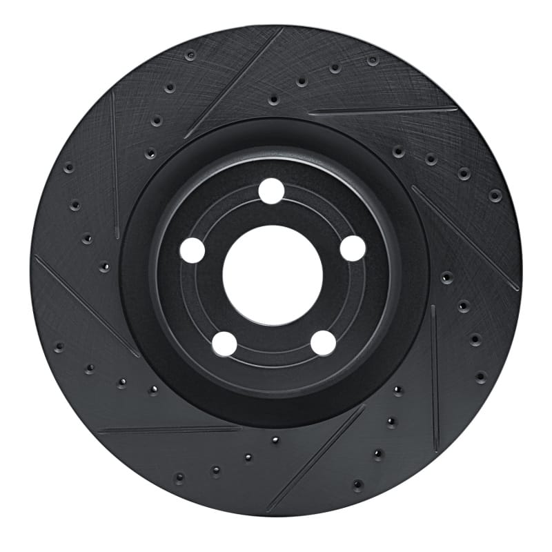 R1 Concepts — R1 22-25 Ford Maverick Front Left Drilled & Slotted Black Brake Rotor