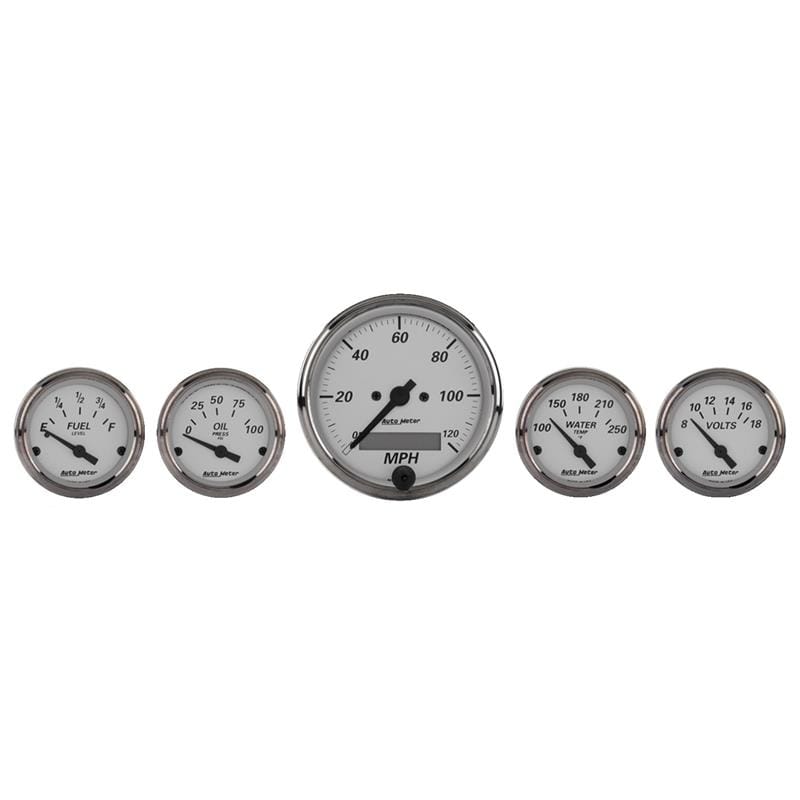 AutoMeter — GAUGE KIT, 5 PC., 3 1/8" & 2 1/16", ELEC. SPEEDOMETER, AMERICAN PLATINUM