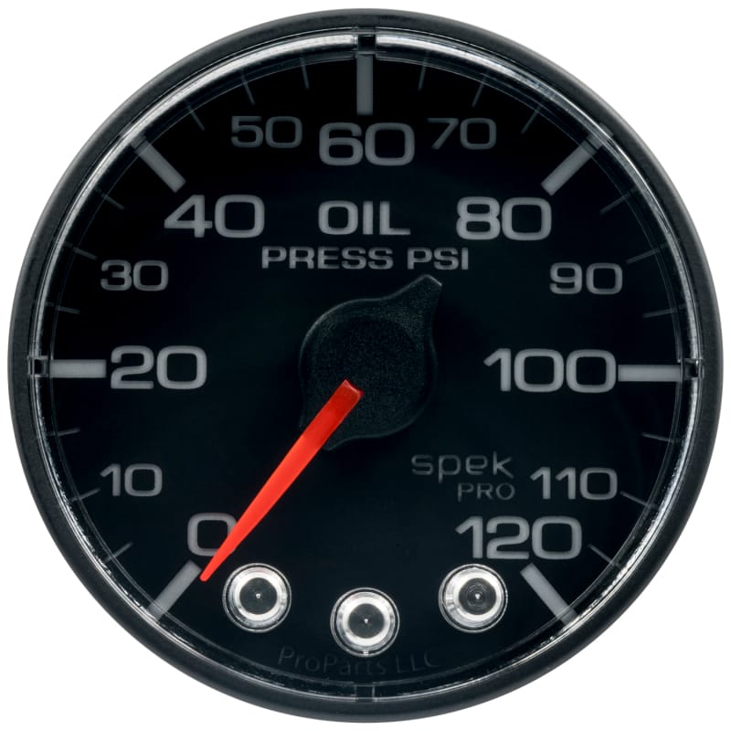 AutoMeter — Autometer Spek-Pro Gauge Oil Press 2 1/16in 120psi Stepper Motor W/Peak & Warn Blk/Blk
GA 2" OILP BFB SPEK