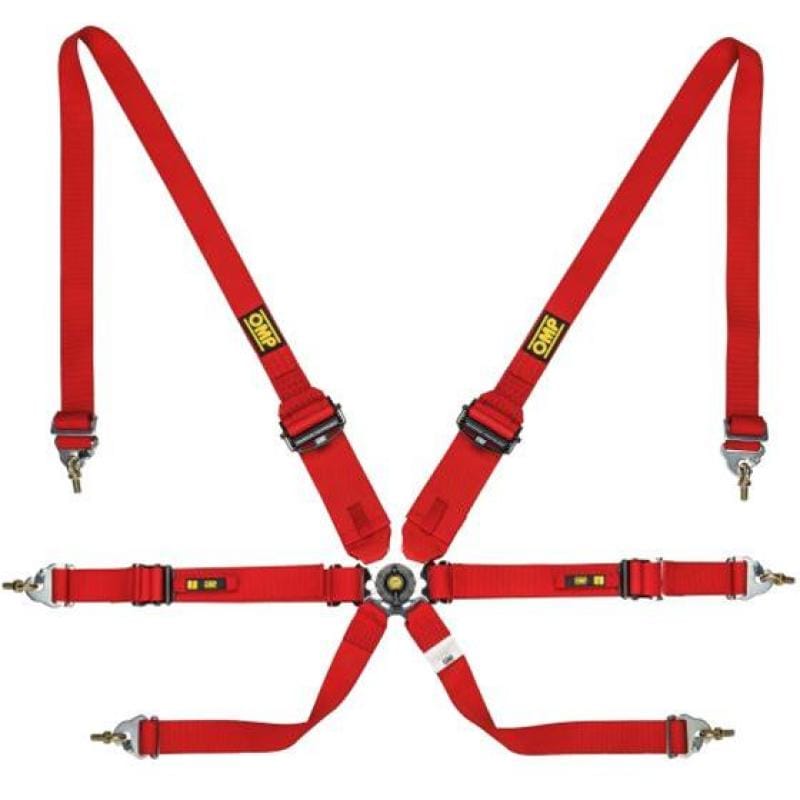 OMP — OMP Safety Harness One 2In Convertible Red Pull Up Conv Pull Down - (Fia 8853-2016)
