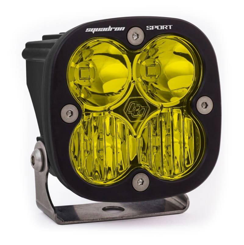Baja Designs — Baja Designs Squadron Sport Driving/Combo Pattern Black LED Light Pod - Amber