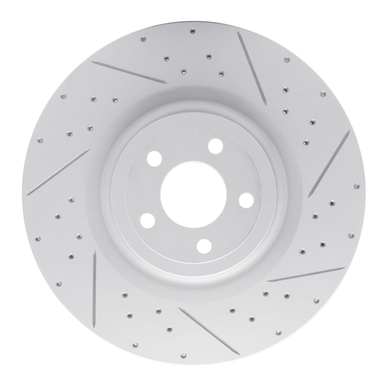 R1 Concepts — R1 15-23 Ford Mustang Front Right Drilled & Slotted Geo-Carbon Rotor
