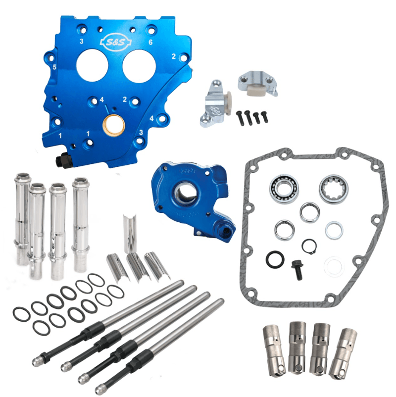 S&S Cycle — S&S Cycle 99-06 BT Chain Drive Cam Chest Kit w/o Cam - Chrome Pushrod Tubes & Chain Tensioner