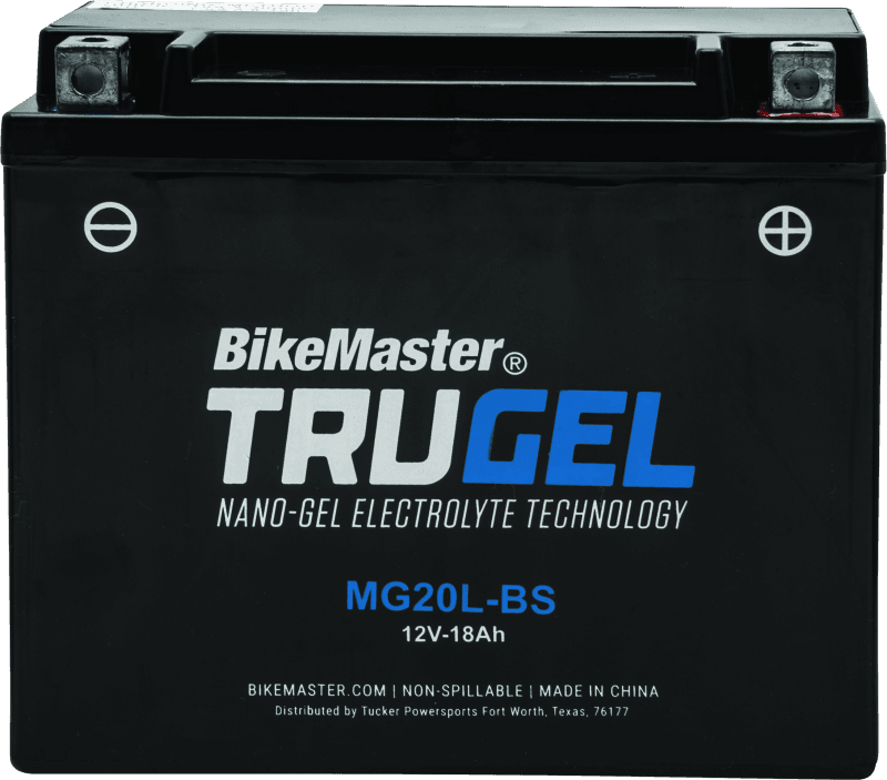 BikeMaster — MG20L-BS Battery, 175mm L x 87mm W x 155mm H, 310 CCA