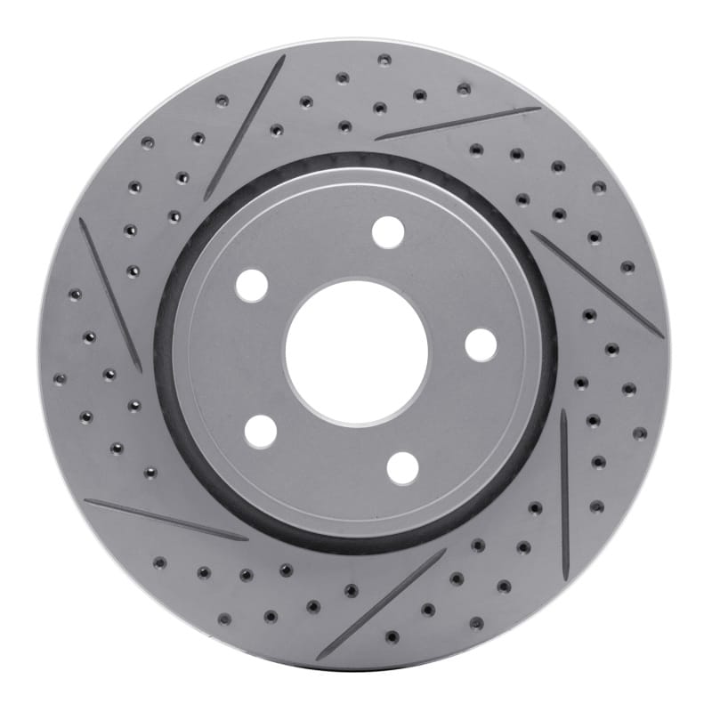 R1 Concepts — R1 05-10 Jeep Grand Cherokee Front Left Drilled & Slotted Geo-Carbon Rotor