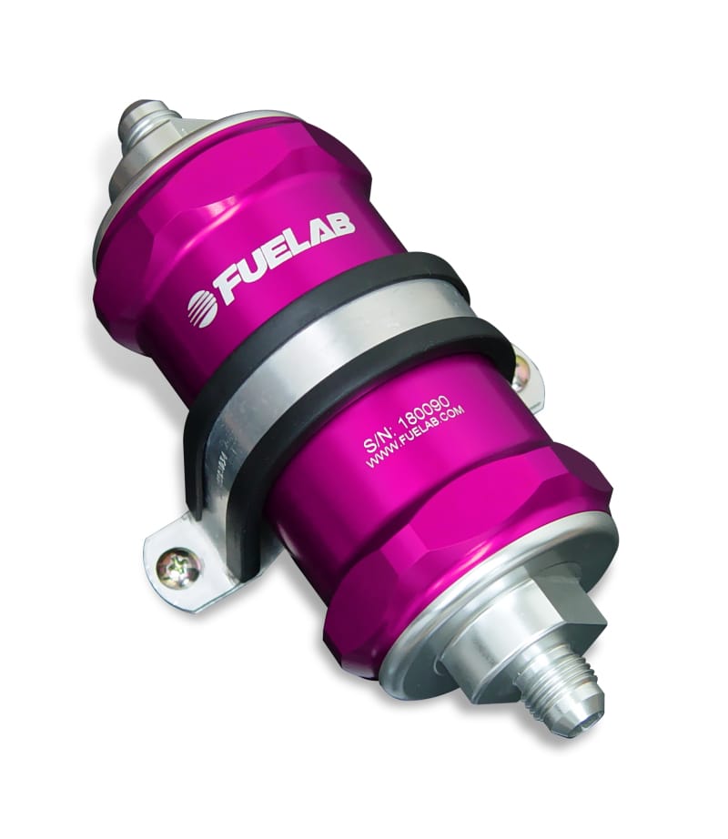 Fuelab — Fuelab 818 In-Line Fuel Filter Standard -10AN In/Out 100 Micron Stainless - Purple