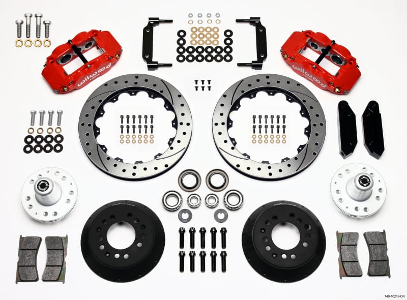 Wilwood — Wilwood Narrow Superlite 6R Front Hub Kit 12.88in Drilled Red 1968-1969 Mustang Disc Spindle
BRAKE KIT