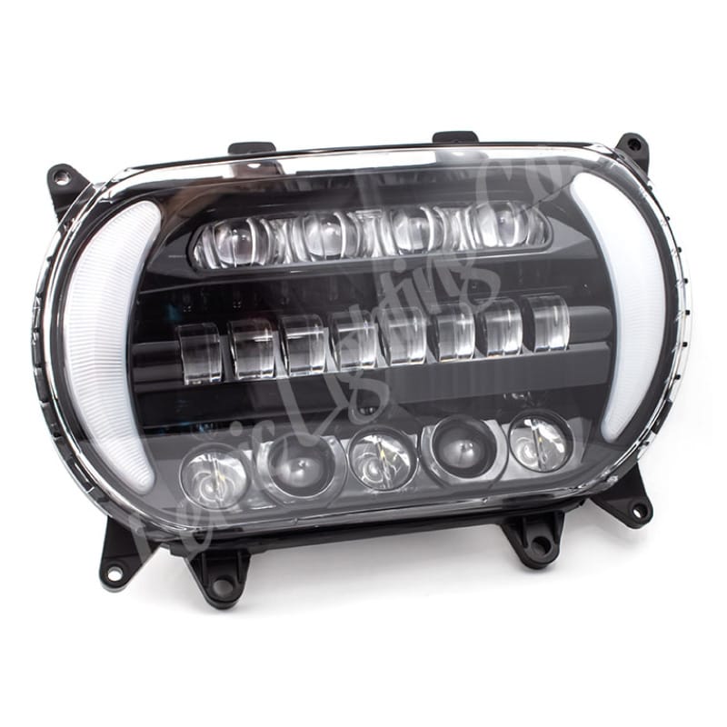 Letric Lighting — Letric Lighting 2015+ Early Road Glide LED Black/Chrome Headlight with Turn Signals