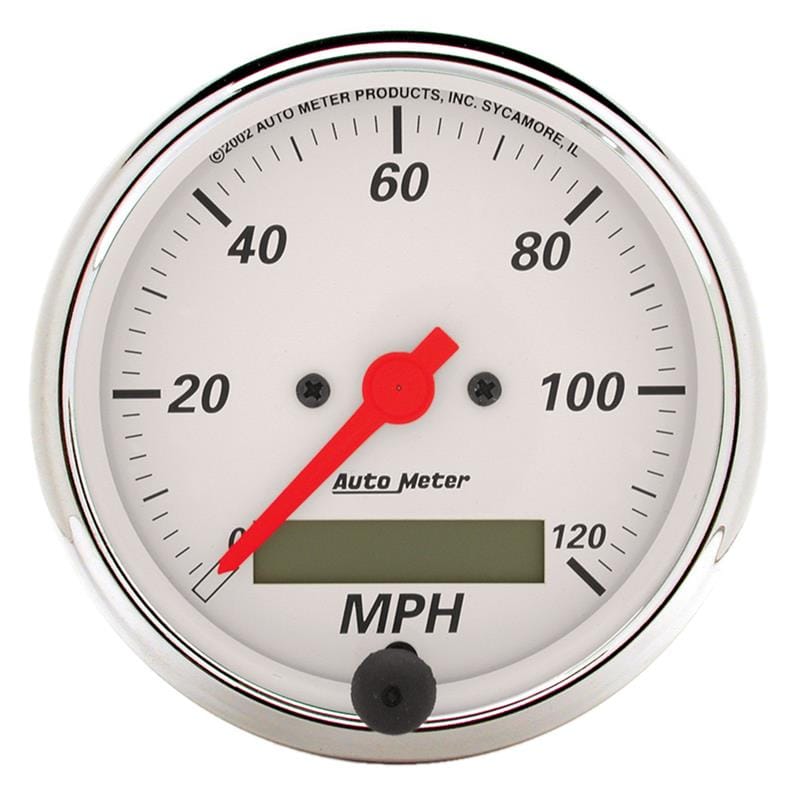 AutoMeter — Autometer Arctic White 3 1/8in 120 mph electric Speedometer Programmable w/ LCD
3-1/8" SPD ELEC AW