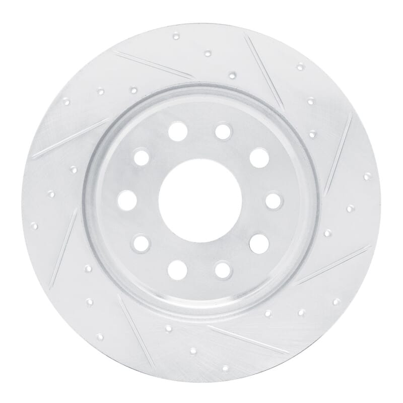 R1 Concepts — R1 22-25 Jeep Grand Cherokee Rear Right Drilled & Slotted Silver Brake Rotor
