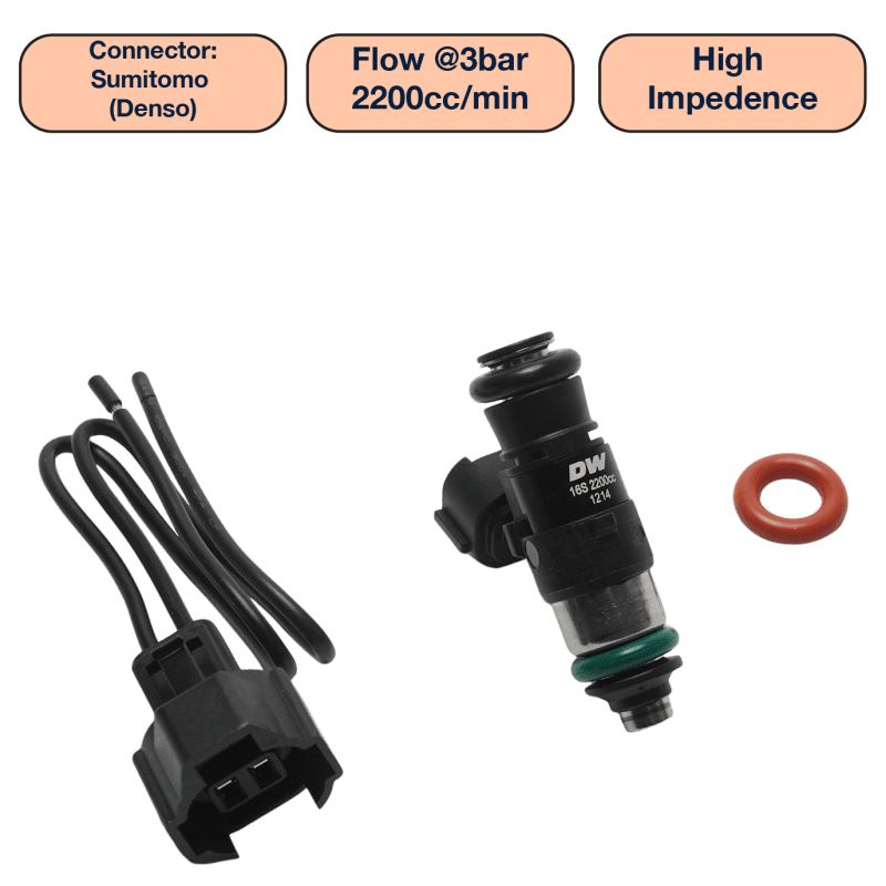 DeatschWerks — DeatschWerks Universal 2200cc Single Fuel Injector / 34mm Length / 14mm O-Ring Seals
Fuel Injectors